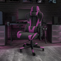 Flash Furniture CH-187230-1-PR-GG X20 Gaming Chair Racing Office Ergonomic Computer PC Adjustable Swivel Chair with Fully Reclining Back in Purple LeatherSoft